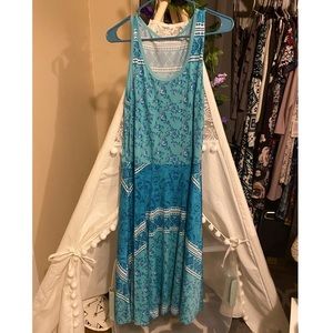 Teal blue LulaRoe Nicki dress